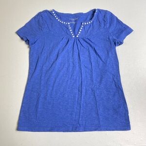Talbots Blue Short Sleeves Top Size Petit